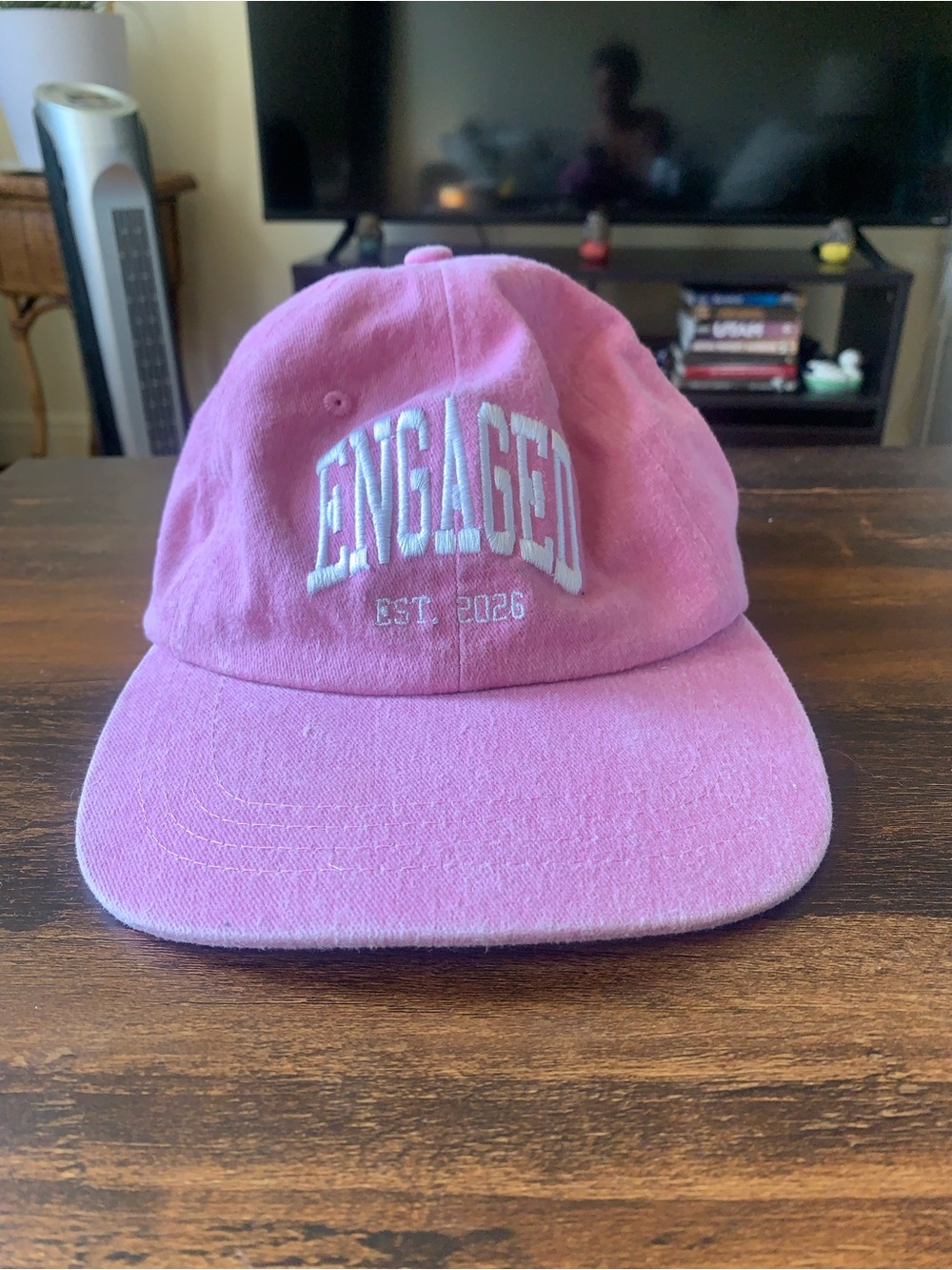 Engaged Embroidered Pink Women’s Baseball Cap